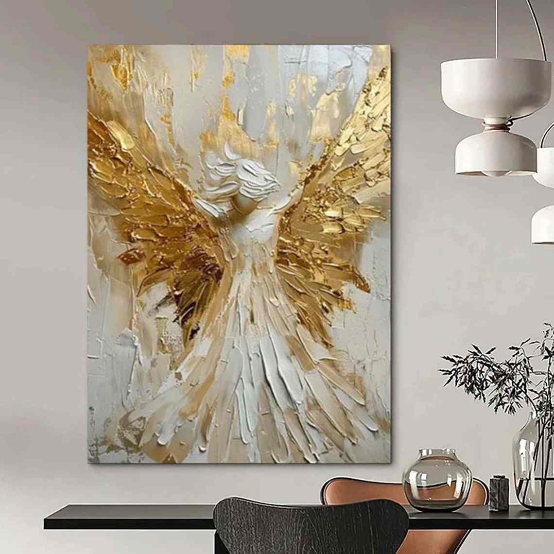 Room Office Angel - extra large blue abstract painting